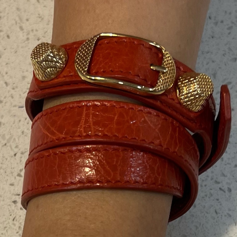 Balenciaga Leather Arena Triple Tour bracelet